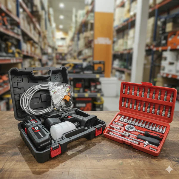 Hidrolavadora Portátil + 2 baterías + Caja de Herramientas ¡Gratis!